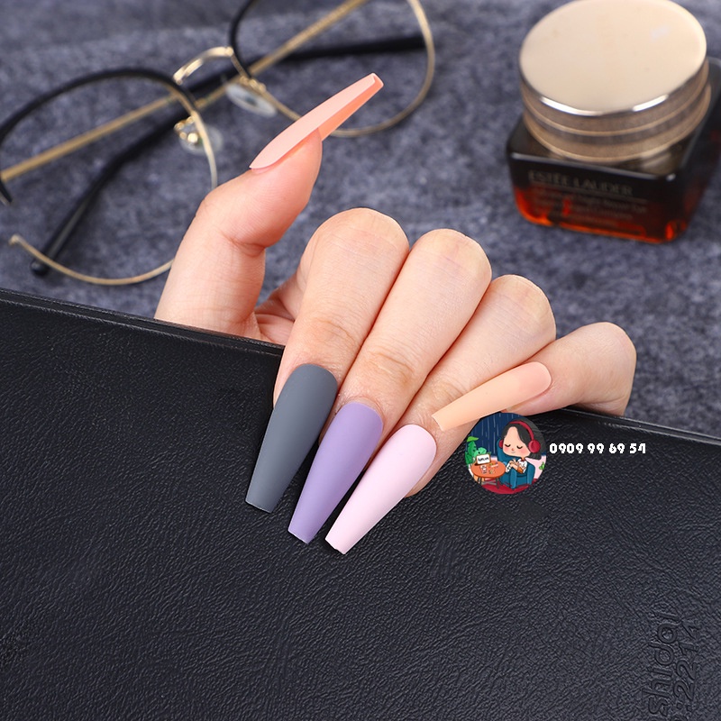 1170 MATTE - MÓNG TRƠN SƠN MỊN - Form Thang Dài Xtra - [ Tặng Miếng Dán Và Dụng Cụ ] BST