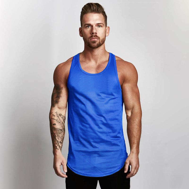 Men's Summer Mesh Quick-drying Plus Size Loose Solid Color Vest