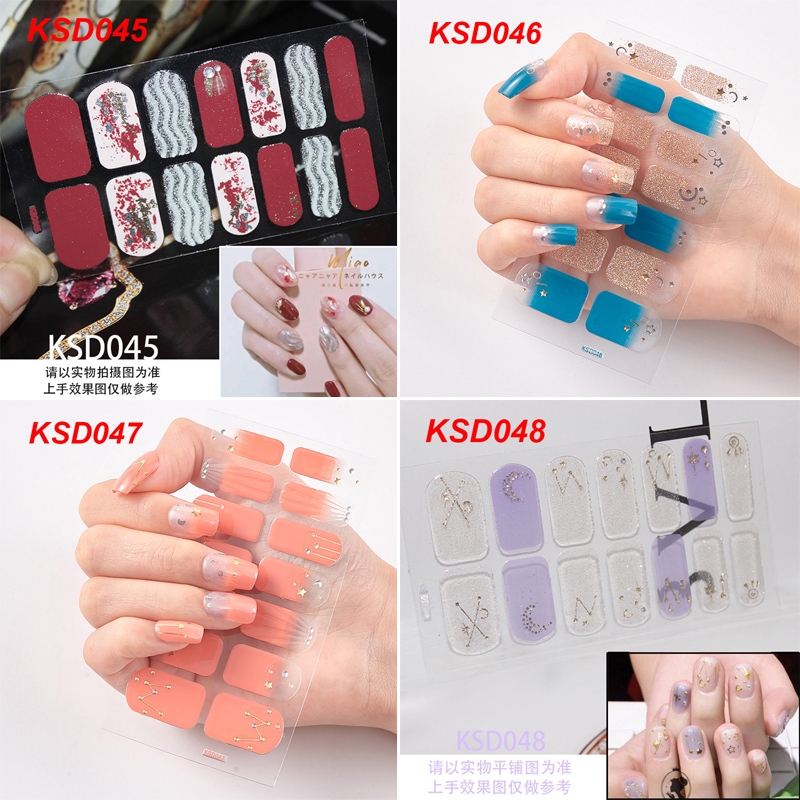 (Hàng Mới Về) Set 14 Miếng Dán Móng Tay Giả 3d Thời Trang Ksd029-048