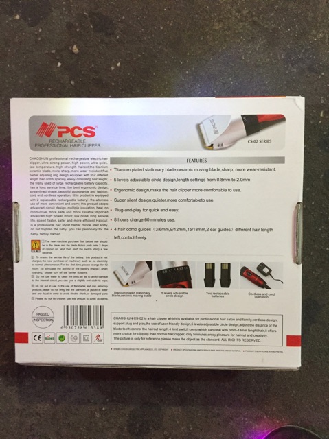 Tông đơ cắt tóc chuyên nghiệp lưỡi CERAMIC PCS CS-02
