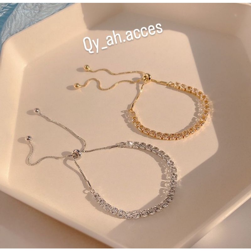 Vòng tay đính đá dây rút phong cách hàn quốc
