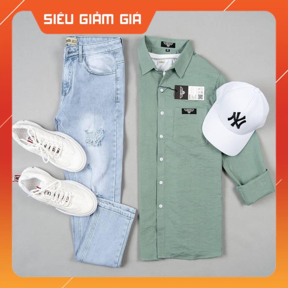 Set Quần Jean Nam Xuất Xịn + Áo Sơ Mi Nam Hàn Quốc, Áo Nam và Quần Bò phong cách thời trang trẻ trung
