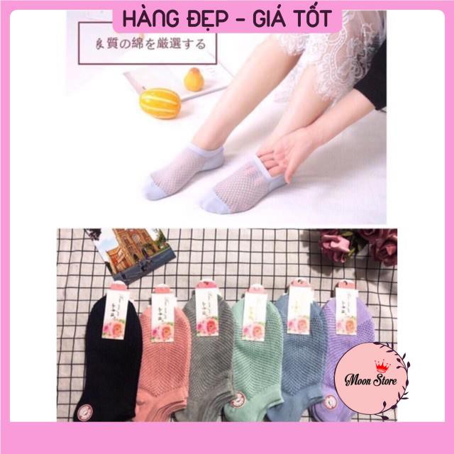 Set 10 đôi lưới nữ cổ ngắn hàng xuất dư kháng khuẩn chống hôi chân
