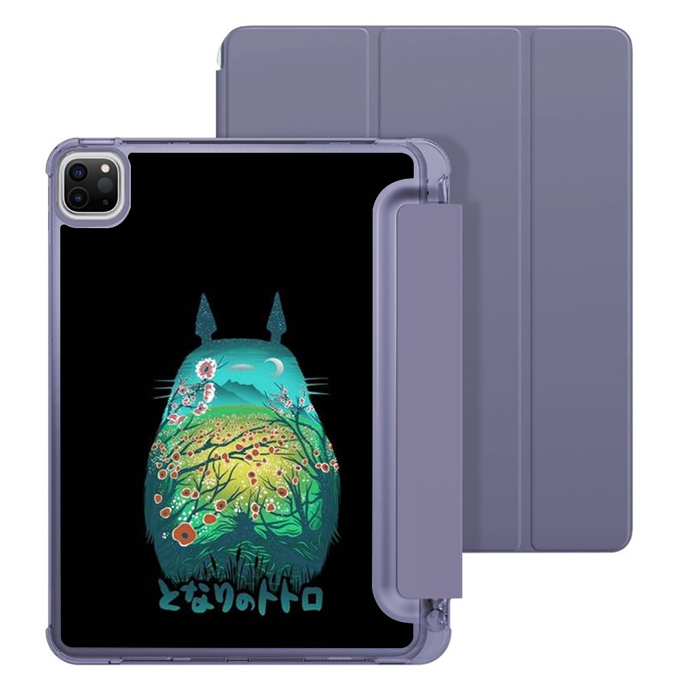 Ốp Máy Tính Bảng Silicon Mềm Họa Tiết Totoro Màu Tím 44J Cho iPad 7 8 9 Pro Mini4 Mini5 Air2 Air3 Air4 2022