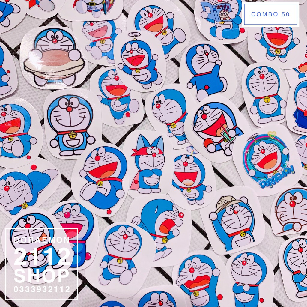 50 tem hình dán sticker Doraemon