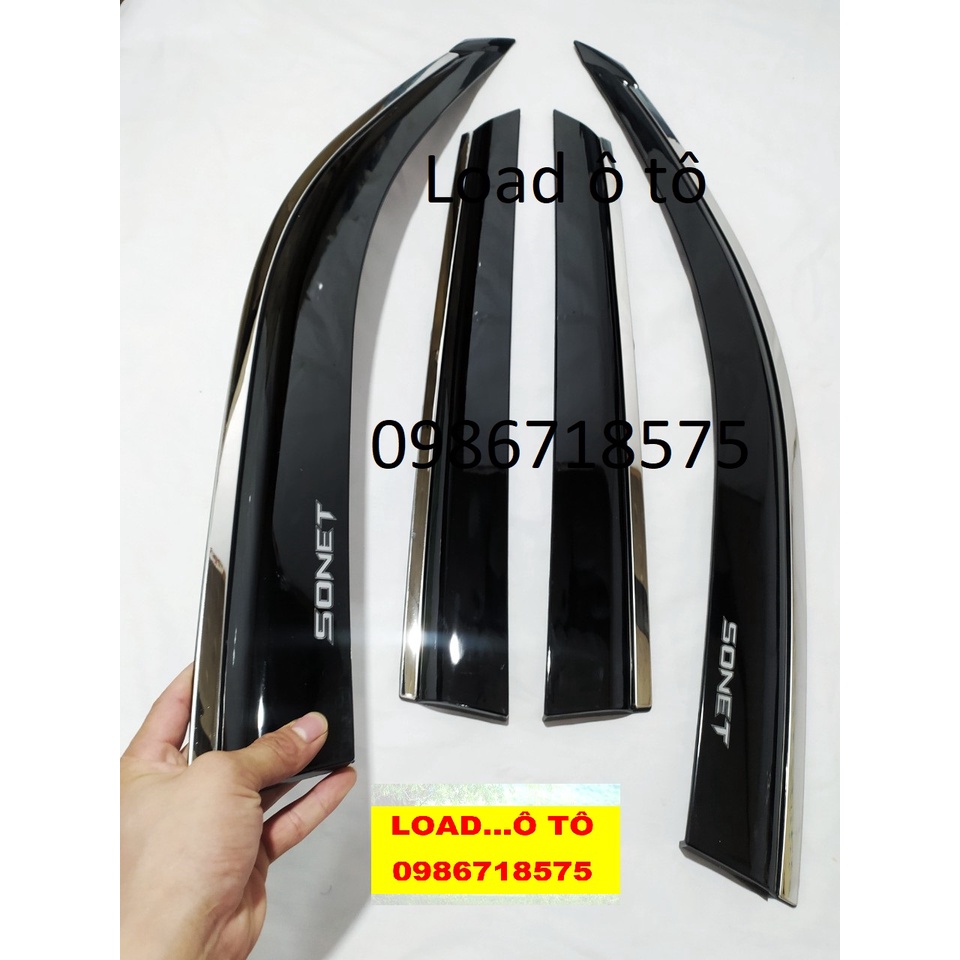 Vè Che Mưa Xe KIA Sonet 2022-2023 Mẫu Vè Chỉ Inox Cao Cấp Chữ Sonet