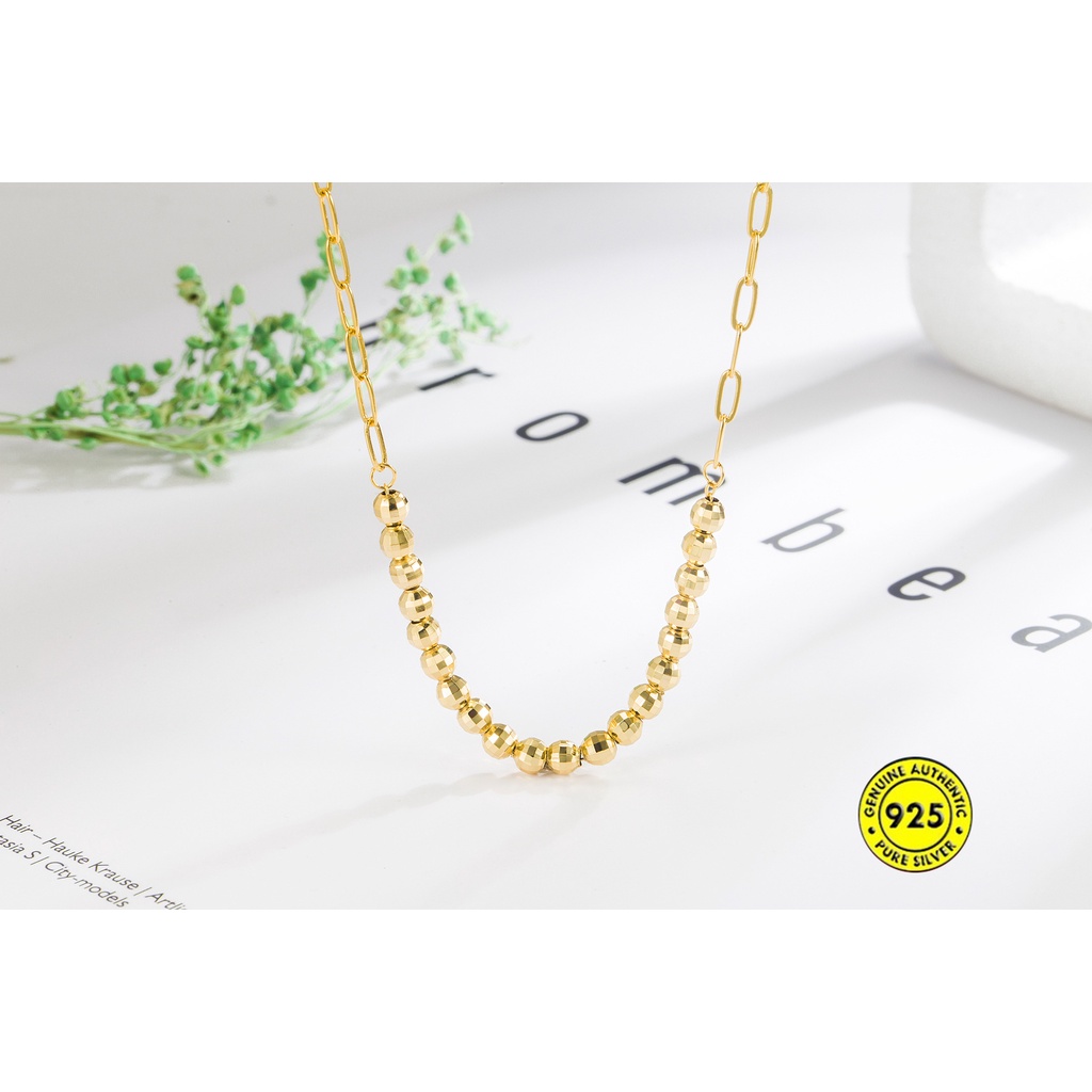 Vòng cổ Chuỗi Hạt Mạ Vàng Và Bạc 18K Phong Cách Unisex