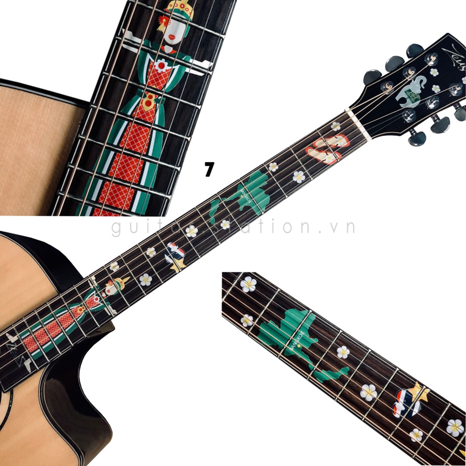 Miếng Dán Cần Đàn Guitar Giả Khảm Mẫu 2019 – Sticker Inlay Guitar