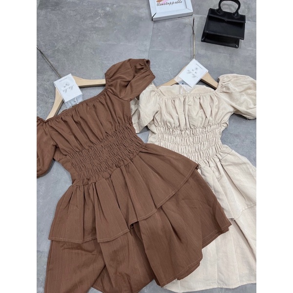 [Ảnh thật/Video]Váy công chúa trễ vai bèo bồng bềnh,Đầm dự tiệc thiết kế Trễ Vai Tay Bồng Bèo Tầng Mặc 2 Kiểu 2 màunâube | BigBuy360 - bigbuy360.vn