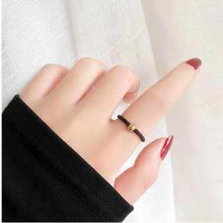 (1 chiếc) Nhẫn tình duyên MỘT HẠT ĐEN ĐỎ