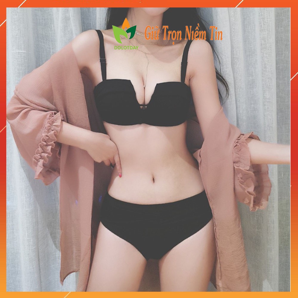 Bộ đồ lót nữ Sexy cao cấp không gọng tạo khe vuông kiểu hàn quốc không gọng kháng khuẩn AOLOT11