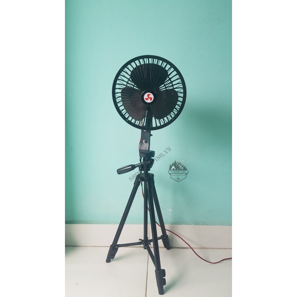 Quạt điện 12v lồng sắt dành cho cắm trại dã ngoại