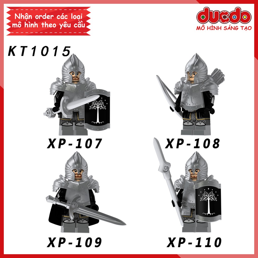 Minifigures lính Gondor The Lord Of The Rings chúa nhẫn full giáp- Đồ Chơi Lắp Ghép Xếp Hình Mini Mô hình Koruit 1015 KT