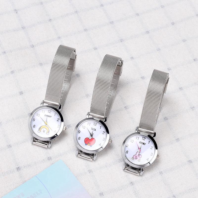 Đồng hồ điện tử dây da phong cách BTS