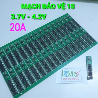 Mạch 1S 6 Fet xả 20A. Mạch BMS công suất lớn bảo vệ cell pin Lithium 18650, bảo vệ sạc xả cho pin 3.7V - 4.2V - LIMO