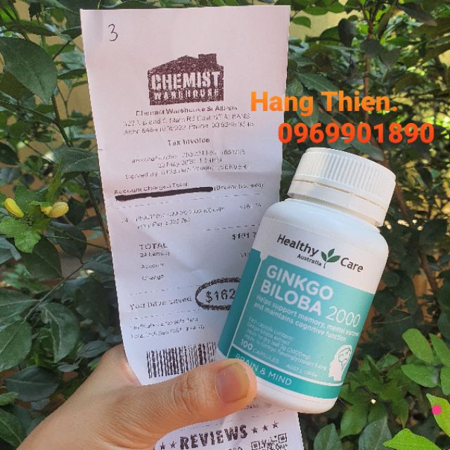 Bổ Não Ginkgo Biloba 2000 mg của Healthy Care_100v