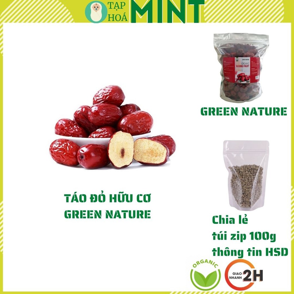 Táo Đỏ Hữu Cơ Organic Traditions Chia Lẻ 100gr - Date 2022