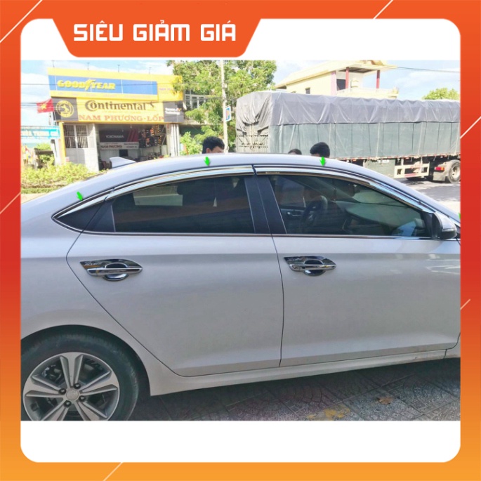 Bộ vè che mưa Mạ crom 10 chi tiết Cao cấp cho Hyundai Accent  2018, 2021 nhập khẩu Hàn Quốc