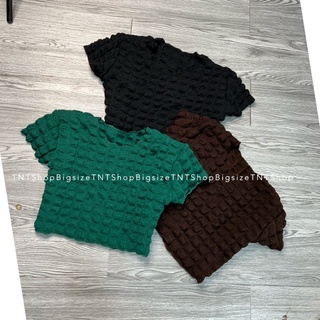 Áo Croptop Xốp Cổ Tròn [ TNT SHOP BIGSIZE 60kg - 90kg ]