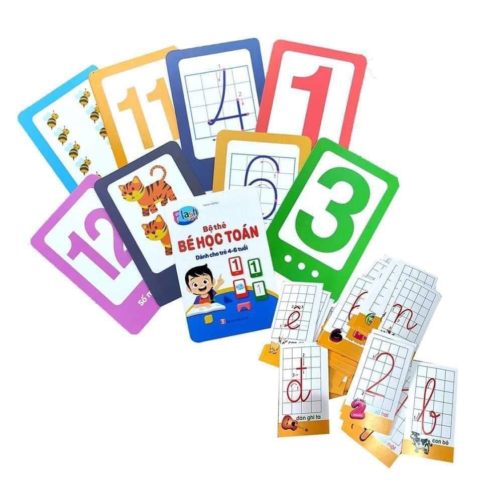 Bộ thẻ flashcard Toán chữ số, chữ ghép và chữ cái cho bé học tiếng việt