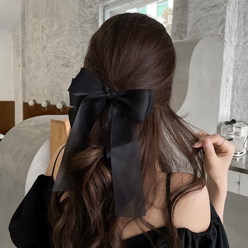 Kẹp Tóc Nơ Lưới Cá Tính Thời Trang Hàn Quốc Mới