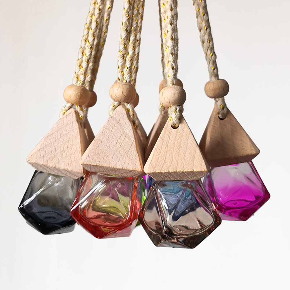 Bình Đựng Nước Hoa Treo Xe Hơi Bằng Kính Trong Suốt Nhiều Màu