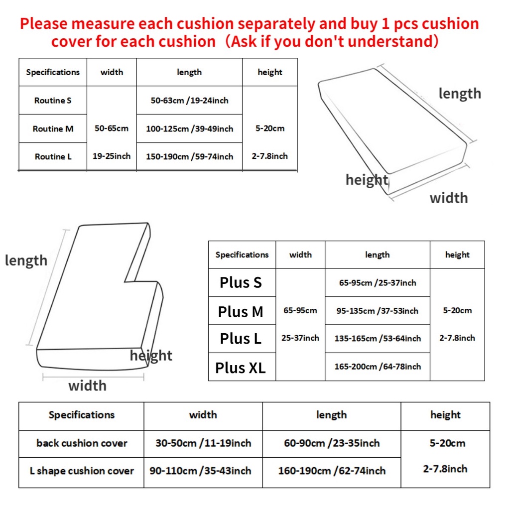 Vỏ bọc đệm ghế sofa hình chữ L bằng nhung 9 màu tùy chọn kích thước lớn / 1-4 chỗ ngồi trang trí nhà cửa