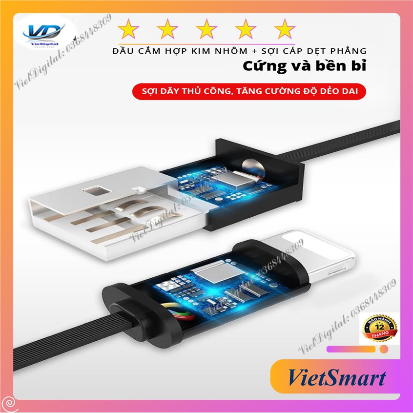 Cáp sạc Lightning IPHONE đa năng kéo dài dạng dây rút kéo 2 đầu, [Bảo hành 6 tháng, lỗi 1 đổi 1 trong 30 ngày]