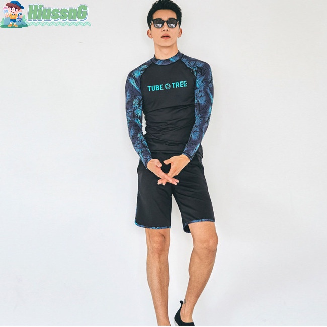 Bộ Đồ Lặn 2 Mảnh Tay Dài Có Khóa Kéo Nhanh Khô Chống Nắng Dành Cho Nam