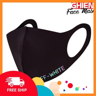 Khẩu trang off-white phản quang 7 màu vải poly 2 da cao cấp 3d mask