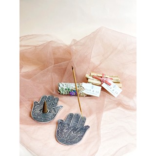 Incense Palo Santo Holder trụ cắm nhang đốt bó xông thanh tẩy decor bàn tay Hamsa