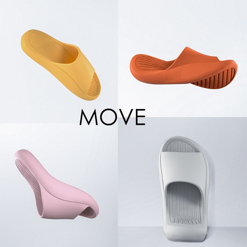 Dép chống trơn trượt, dép bánh mì quai ngang MOVE đế nâng massage chân siêu bền lại còn êm đềm nữa