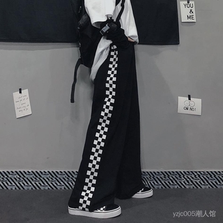 Quần Thể Thao Ống Rộng Phối Màu Trắng Đen Phong Cách Hàn Quốc
