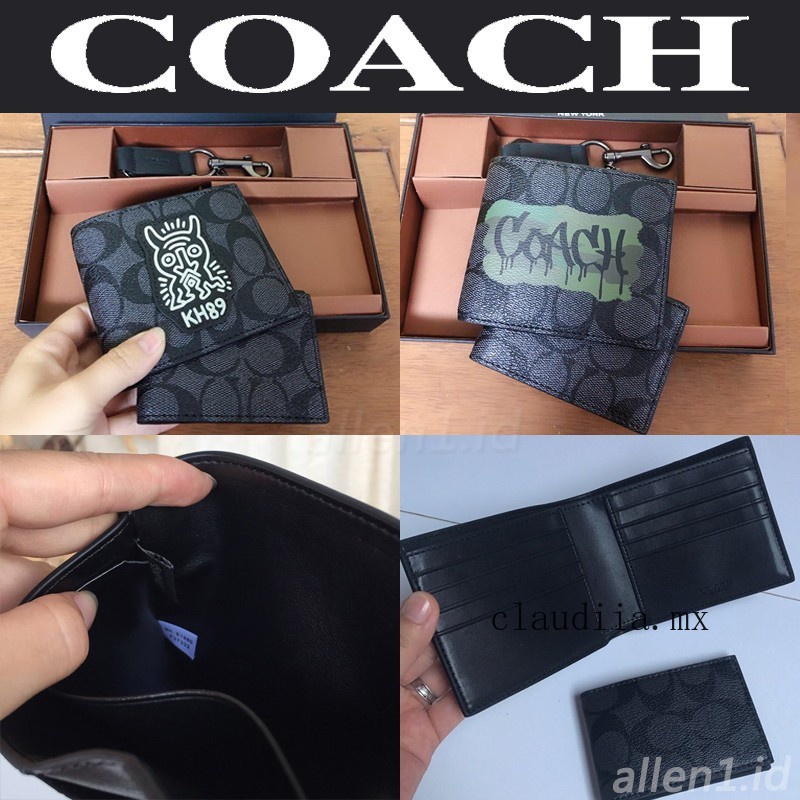 Ví Da Ngắn Phong Cách Cổ Điển Thời Trang Sang Trọng Cho Nam Coach * F74993 F68217 *
