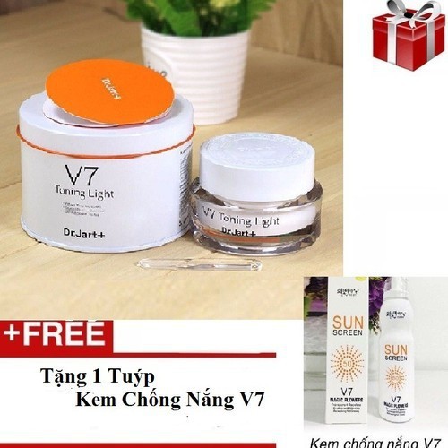 Combo Kem Dưỡng Trắng và Tái Tạo Da V7 + Kem chống nắng V7 - BX2097
