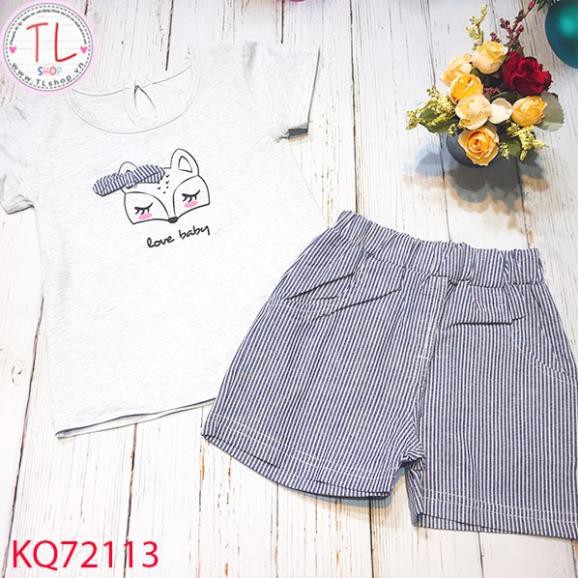 Thời Trang Trẻ Em - Bộ quần áo hình con cáo đính nơ xinh xắn – Quần Áo Bé Trai - Bộ Bé Trai - Quần Áo Bé Gái - Bộ Bé Gái