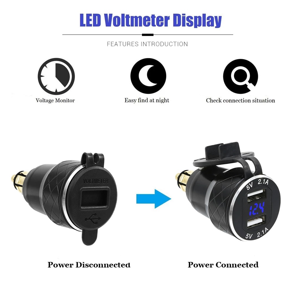 Bộ Sạc USB Kép Cho Xe Mô Tô BMW R1200GS R1250GS LC Adventure ADV F800GS F650GS 700GS
