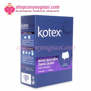 Băng Dạng Quần Ban Đêm Kotex Gói 2 Miếng (Freesize)