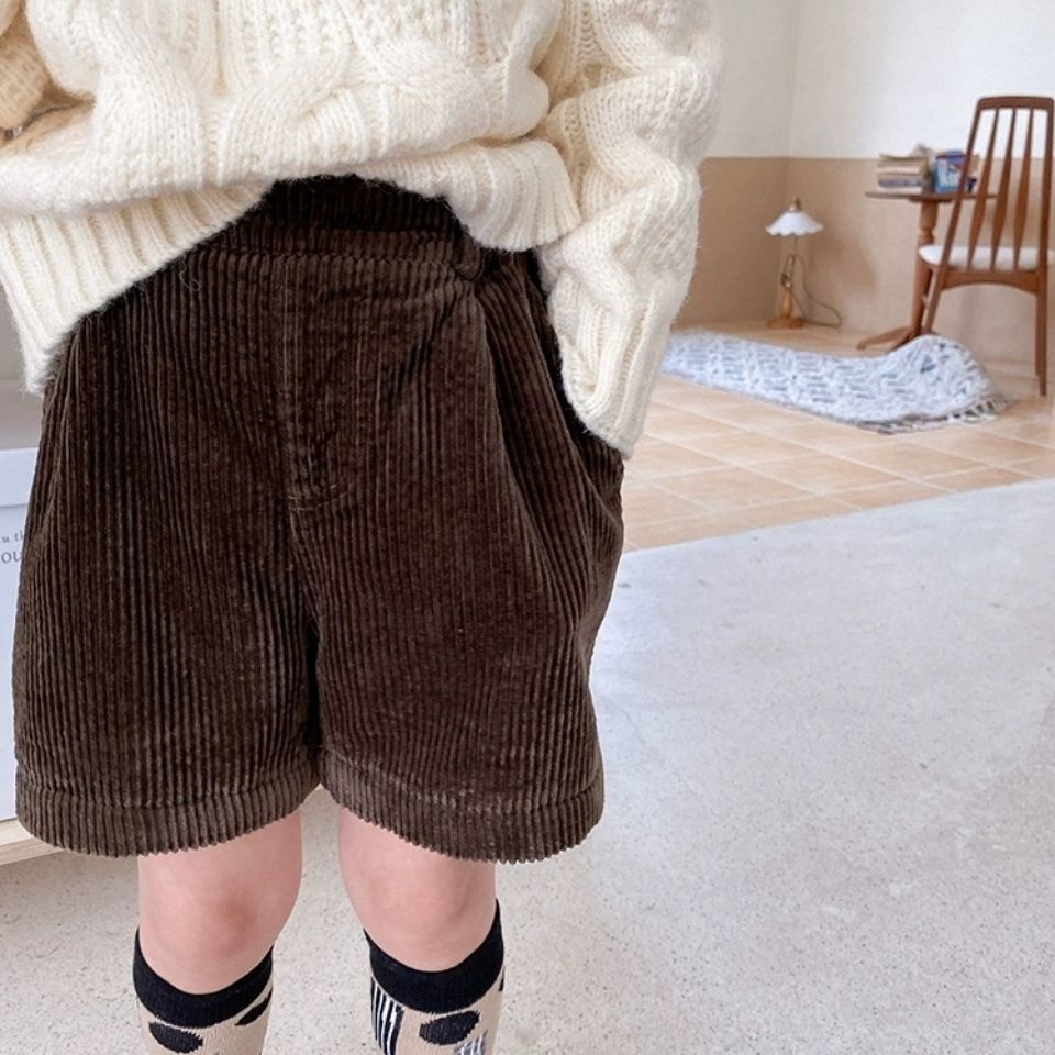 Quần Short Nhung Dày Dặn Thời Trang Thu Đông Mới Cho Bé Gái