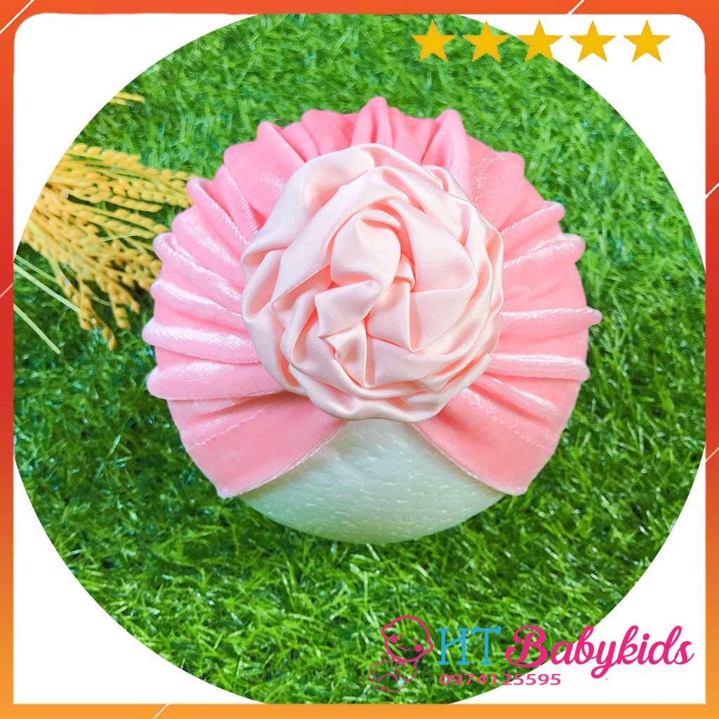 Mũ Turban Hoa Nhung Mềm Mịn siêu xinh cho bé yêu