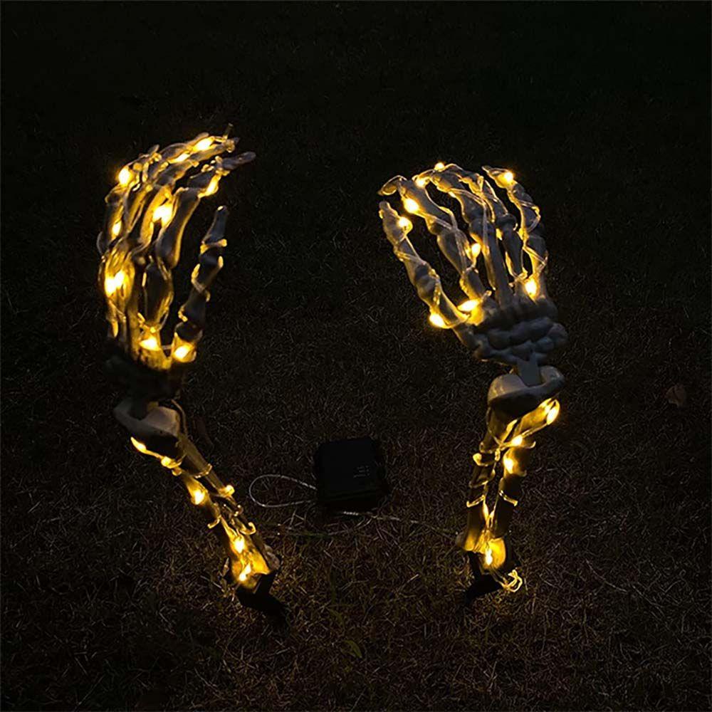 YIYU Bộ 2 Dây Đèn Led Hình Bàn Tay Xương Phát Sáng Dùng Trang Trí Độc Đáo