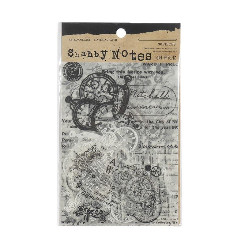 Set 30 Sticker Trang Trí Sổ Tay DIY Phong Cách Vintage Tiện Lợi Dễ Sử Dụng