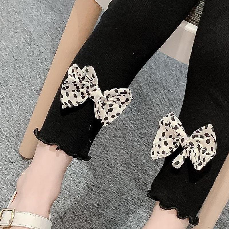 Quần Legging Mỏng Đính Nơ Dáng Ôm Thời Trang Hàn Quốc Cho Bé Gái