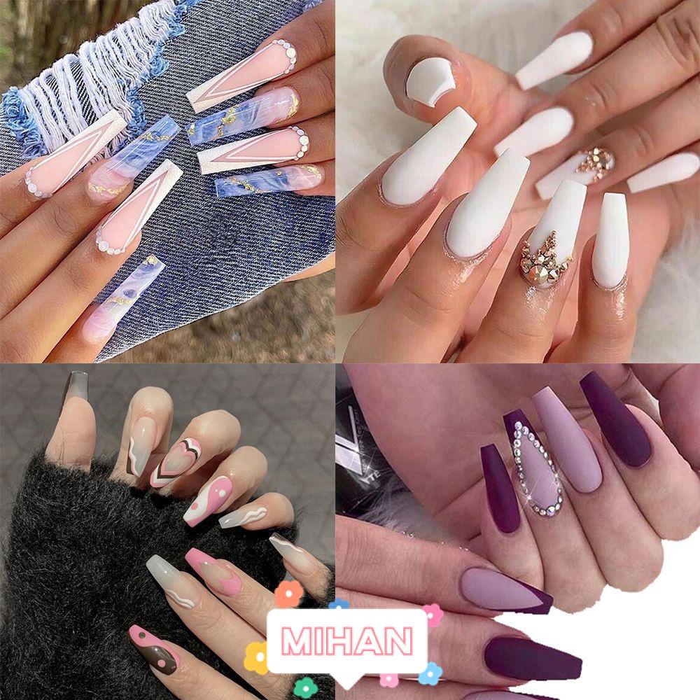 MIHAN1 24pcs/Box Ballerina Wearable Detachable Nail Tips Coffin False Nails Artificial Manicure Tool Press On Nails Full Cover Fake Nails