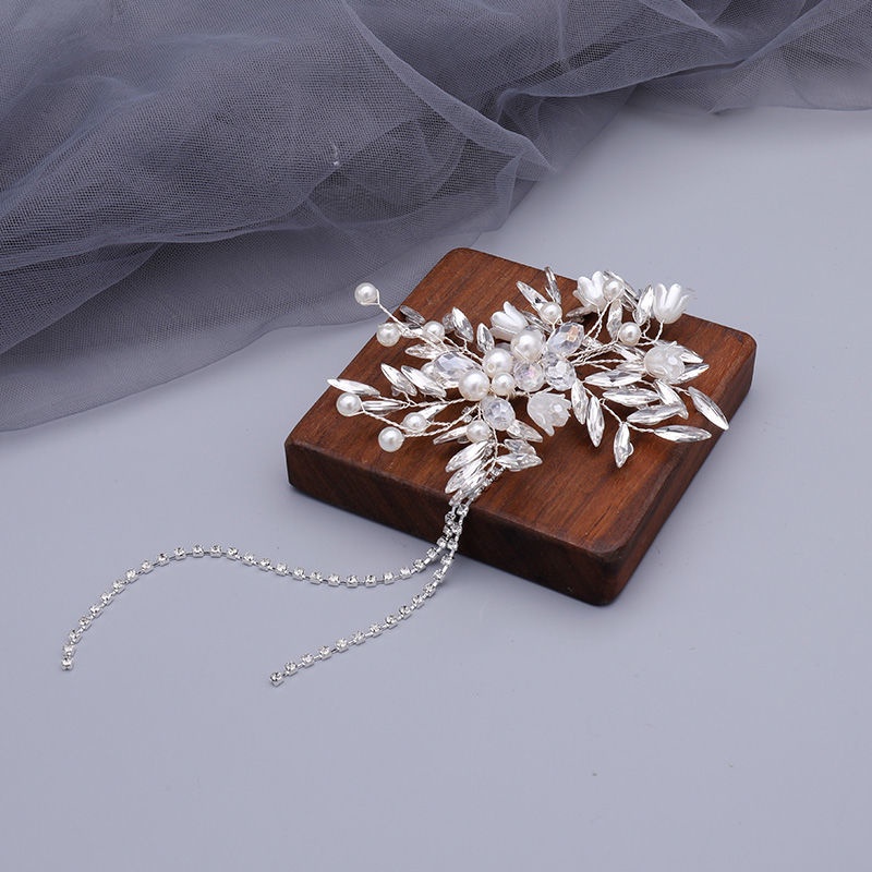 Băng Đô Hoa Pha Lê Handmade Phong Cách Hàn Quốc Mới Cho Cô Dâu Chụp Ảnh Cưới