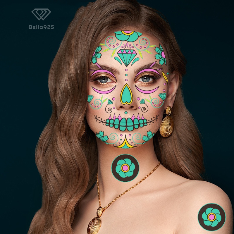 Hình xăm Bella925 tattoo phát sáng chống thấm nước thích hợp cho Halloween