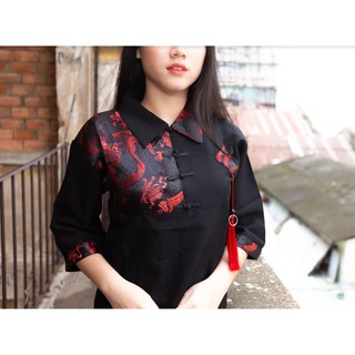 Áo Shanghai mix Gấm Rồng