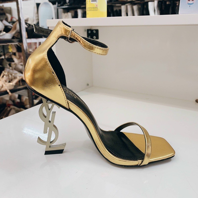 (video thật) fullbox Guốc/sandal/cao gót quai mảnh gót YSL