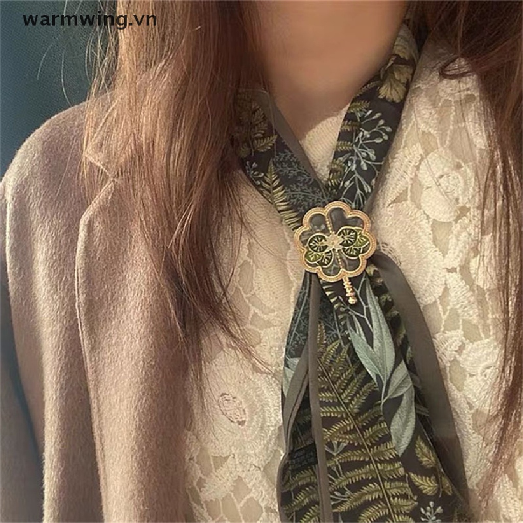[warmwing] Ghim Cài Cổ Áo Bằng Kim Loại Tráng Men Phong Cách Dân Tộc Retro Thanh Lịch