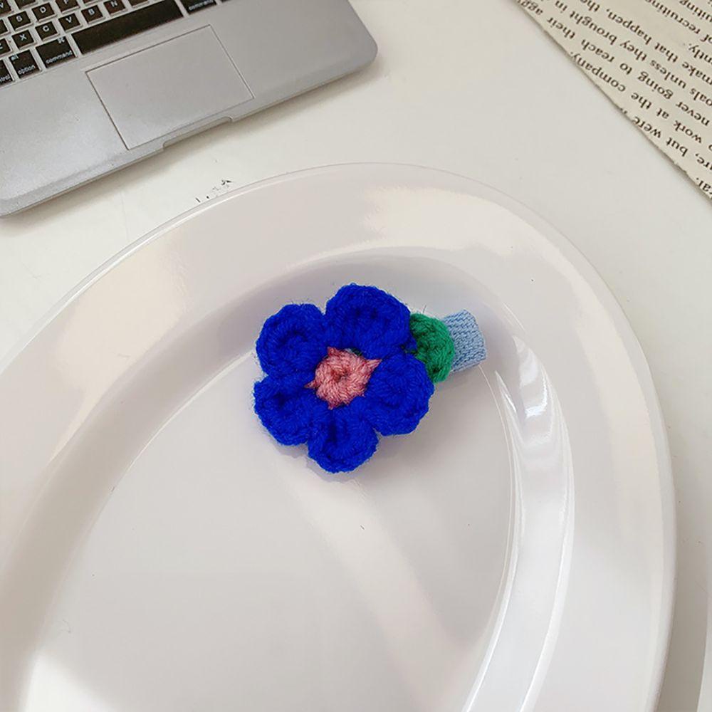 TWINKLE Kẹp Tóc Mỏ Vịt Bằng Len Đính Hoa Đơn Giản Ngọt Ngào Cho Nữ